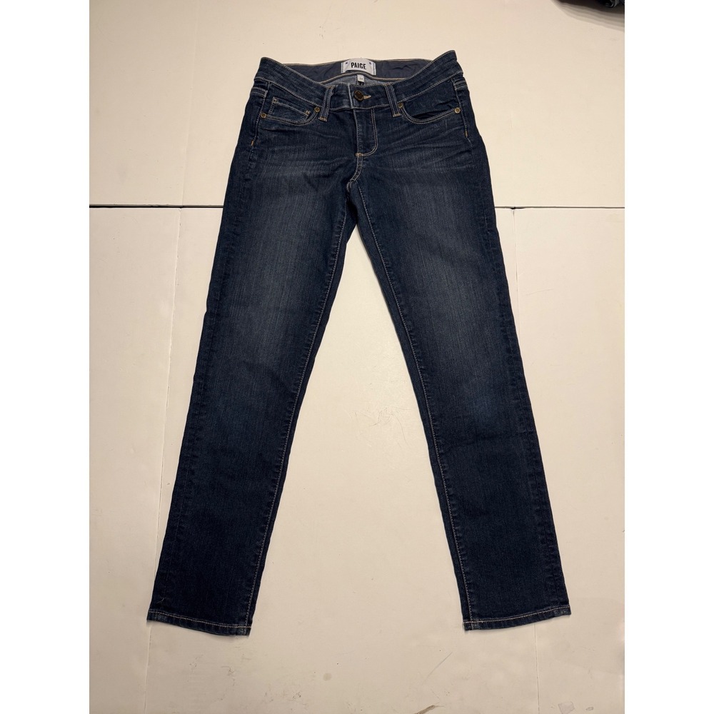 PAIGE Kylie Crop Sedona Straight Leg Jeans Dark Wash Size 24 W1276 - Picture 1 of 9